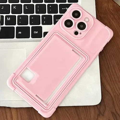 Funda TPU con Ranura para Tarjeta Lateral para iPhone 14 Pro Max (Rosa)