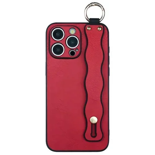 Funda TPU con Soporte para Pulsera Ondulada iPhone 12 Pro Max (Rojo)