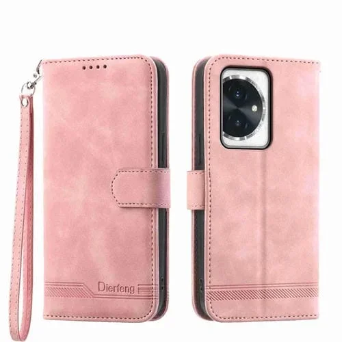 Funda TPU + Cuero PU Dierfeng Dream Line para Honor 100 Pro (Rosa)