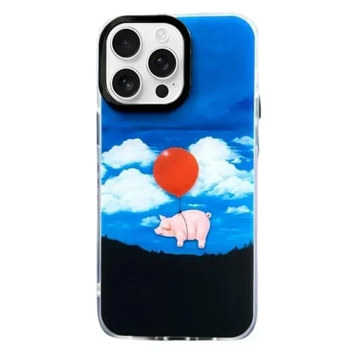 Funda TPU Doble Capa Imd para iPhone 16 Pro Max (Cerdo Globo)