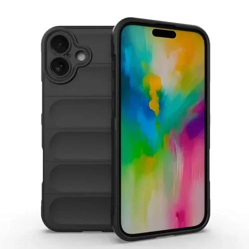 Funda TPU + Franela con Protección Mágica para iPhone 16 Plus (Negra)