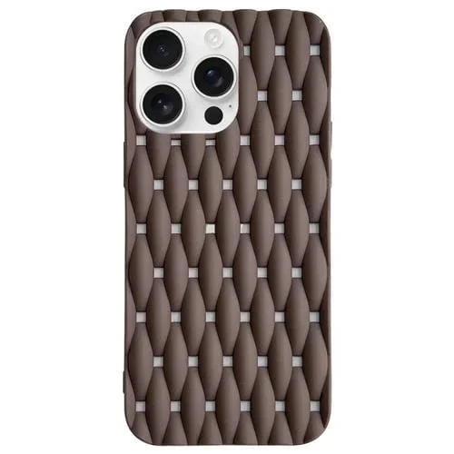 Funda TPU iPhone 16 Pro Color Sólido Tejido Refrescante (Marrón)