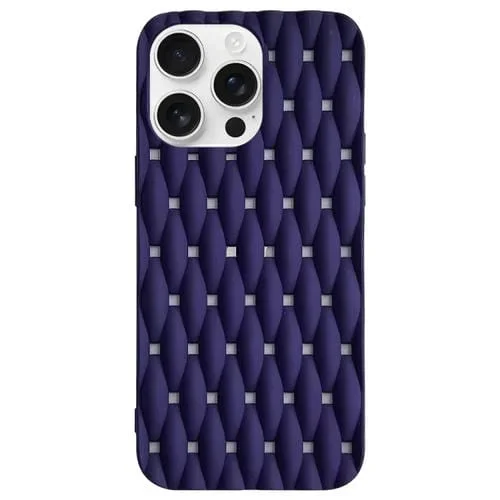 Funda TPU iPhone 16 Pro Color Sólido Tejido Refrescante (Púrpura y Azul)