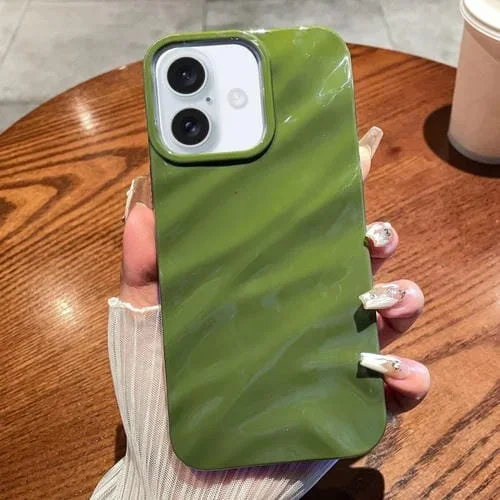 Funda TPU iPhone 16 Textura Ondulada Protección Verde
