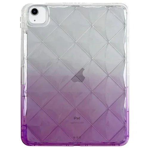 Funda TPU para iPad 2025/2022 Diseño Cuadros y Diamantes Degradados (Morado Degradado)