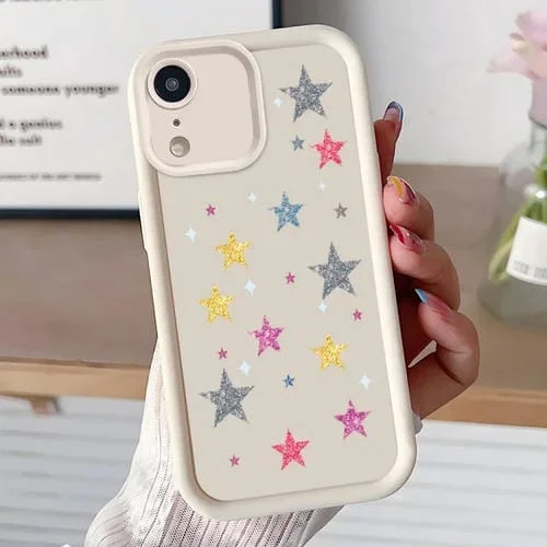 Funda TPU para iPhone Xr Cobertura Total Diseño Arena de Diamante (Blanco)