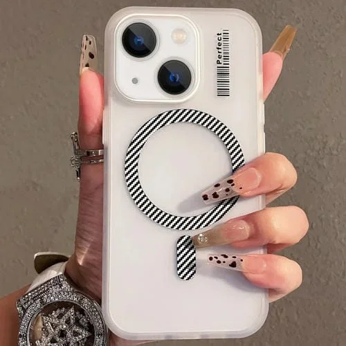 Funda TPU Sensación Piel de Cristal Magsafe para iPhone 14 (Blanca)