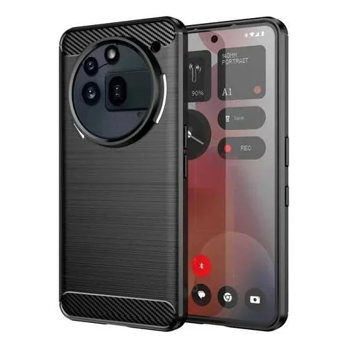 Funda TPU Textura Cepillada Fibra de Carbono para Teléfono 3A Pro (Negro)