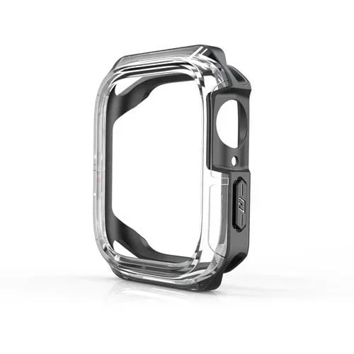 Funda Transparente Armadura Dos Colores para Apple Watch Series 6 SE 5 4 44mm (Negro)