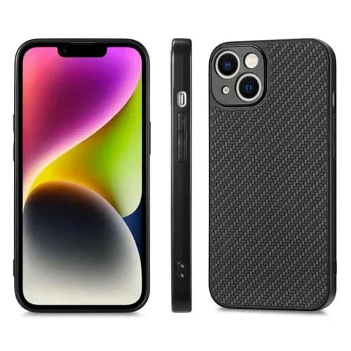 Funda Trasera Cuero Fibra de Carbono iPhone 11 Pro (Negro)