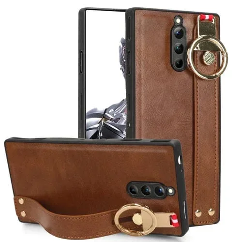 Funda Trasera de Cuero para Pulsera ZTE Nubia Red Magic 8 Pro+ (Marrón)