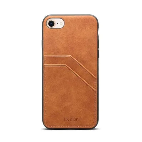 Funda Trasera Denior D09 para iPhone 16E con Ranura para Dos Tarjetas (Marrón)
