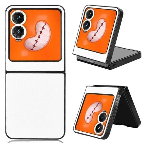 Funda Trasera para Tecno Phantom V Flip2 con Textura de Cocodrilo (Blanca)