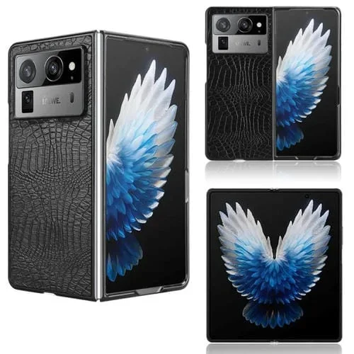 Funda Trasera Tecno Phantom V Fold2 Textura Cocodrilo (Negra)