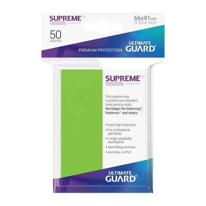Fundas de cartas ultimate guard supreme ux tamaño estándar verde claro (50)