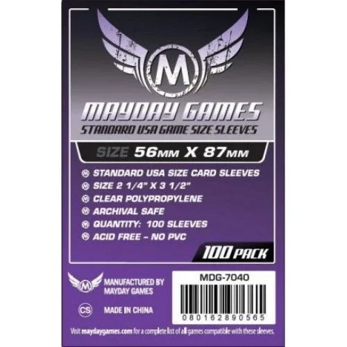 Fundas para cartas, serie morada,tamaño USA 56 x 87 mm, 100 unidades