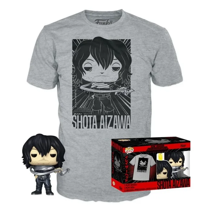 Funko Pop! & tee: My Hero Academia (MHA) – Shota Aizawa – Large – (L) – Camiseta, Franela – Ropa con Figura de Vinilo Coleccionable – Idea de Regalo – Juguetes y Camiseta de Manga Corta para Adultos