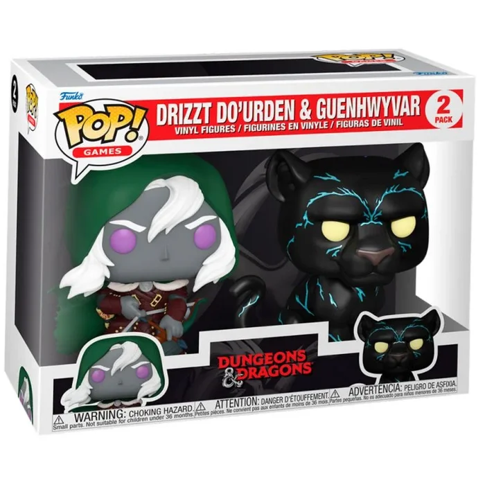 Funko Pop! Games: Dungeons & Dragons – Drizzt & Guenhwyvar 2 Pack – D&D – Figura de Vinilo Coleccionable – Idea de Regalo – Mercancia Oficial – Juguetes para Niños y Adultos – Games Fans