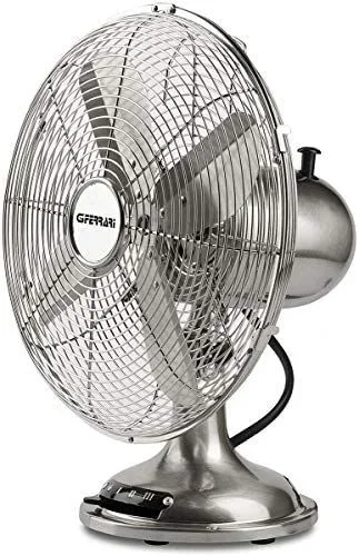 G3Ferrari – Ventilador de mesa, diámetro de pala 30 cm, 3 velocidades, cuerpo de metal, rotación horizontal, 35 W, satinado