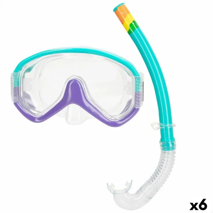Gafas de buceo con tubo aquasport turquesa (6 unidades)