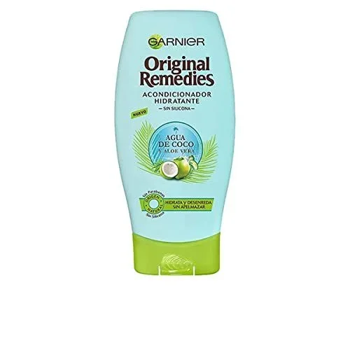Garnier Original Remedies Acondicionador Hidratante Agua de Coco y Aloe Vera, cabello deshidratado, sin siliconas – 250 ml