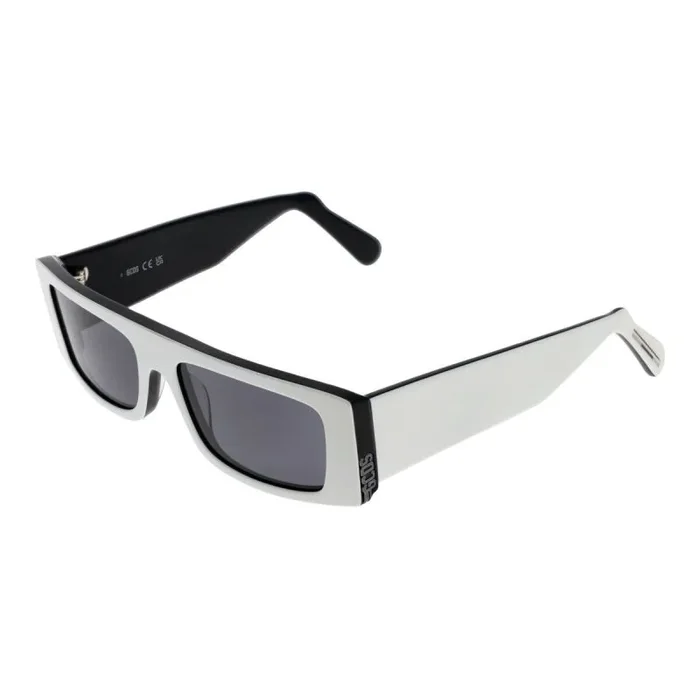 GCDS GD0009@5723A Gafas, Blanco/Negro, 57 Unisex-Adulto, blanco/negro