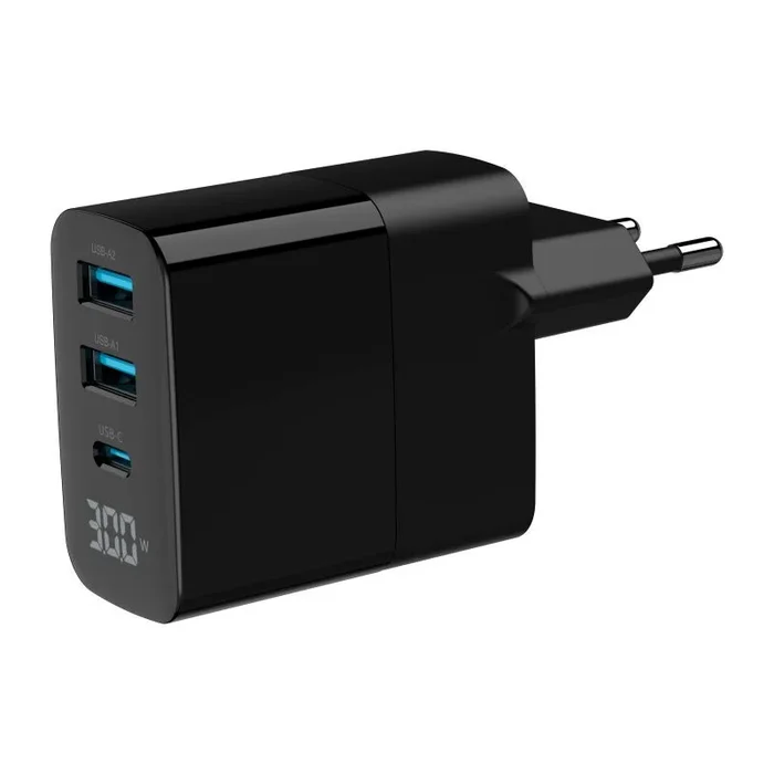 Gembird TA-UC-PDQC30LCD-BK-02 cargador de dispositivo móvil Universal Negro Corriente alterna Carga rápida Interior