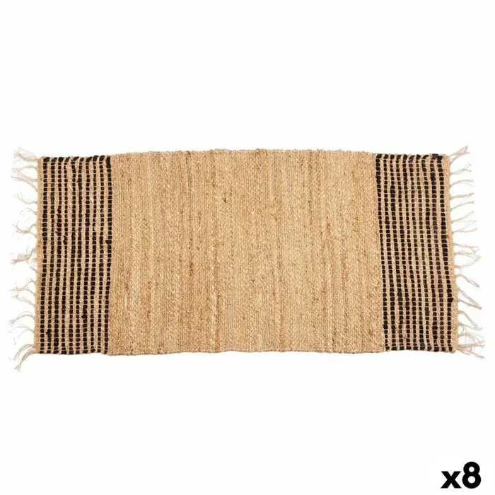Gift Decor Alfombra Negro Natural Rayas 70 x 1 x 140 cm (8 Unidades) – Marca EAN: 4899888753537