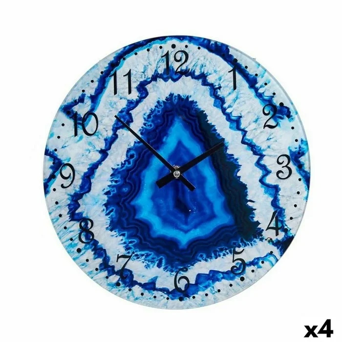 Gift Decor Reloj de Pared Mármol Azul Cristal 30 x 4 x 30 cm (4 Unidades)