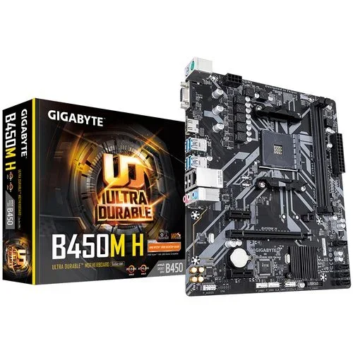 Gigabyte b450m h placa base zócalo am4 micro atx amd b450