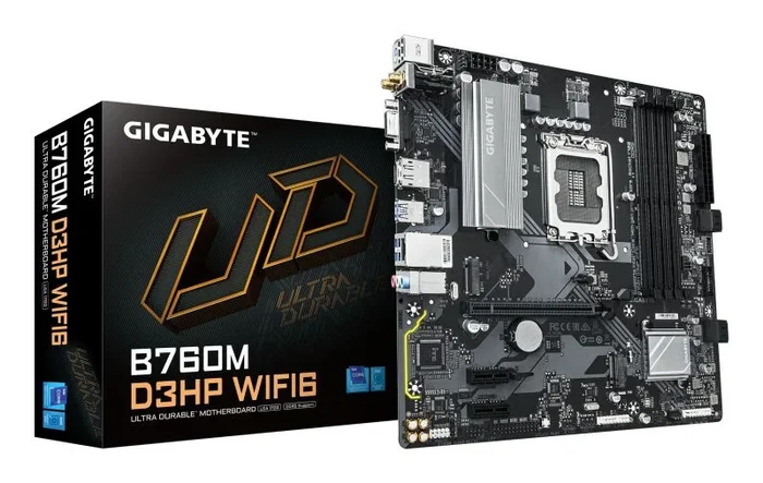 GIGABYTE B760M D3HP WIFI6 Placa base – Compatible con procesadores Intel Core 14ª generación, VRM digital de 4+1+1 fases, hasta 5600 MHz DDR5, 2x M.2 PCIe 4.0, Wi-Fi 6, LAN GbE, USB 3.2 Gen 1