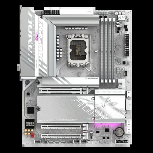 GIGABYTE Placa base Z890M AORUS ELITE WIFI7 ICE – Compatible con CPUs Intel Core Ultra (Serie 2), VRM de 12+1+2 fases, hasta 8800MHz DDR5 (OC), 1xPCIe 5.0 + 2xPCIe 4.0, Wi-Fi 7, LAN 2.5GbE, USB 4