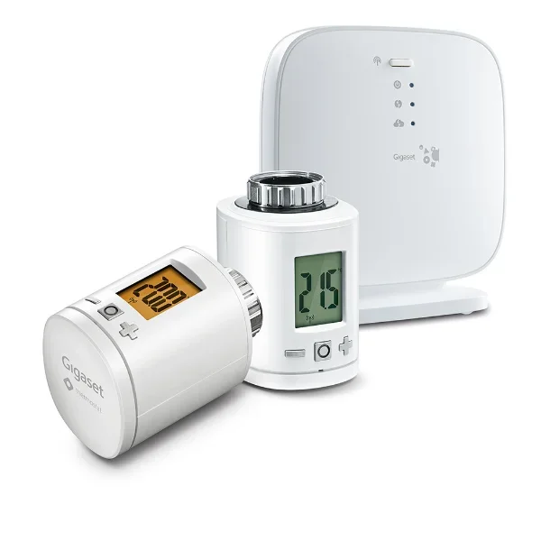 Gigaset Termostato inteligente – Radiador inteligente reduce los gastos de calefacción hasta en un 30%, Ahorro de energía, Regula la temperatura, Funciona con pilas, Control por App, Color blanco
