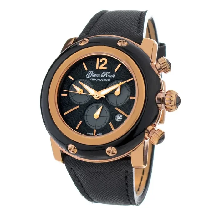 Glam Rock Reloj Mujer Analogico Cuarzo Ronda Swiss Made con Correa de Cuero GR10143
