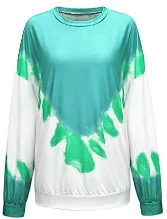 goneryisour Sudadera de Manga Larga con Cuello Redondo para Mujer – Camiseta de Manga Larga con Estampado de triángulo Degradado – Casual Suelto para Calles S-5XL