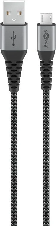 Goobay 49283 cable USB USB 2.0 2 m Micro-USB B USB A Negro, Gris