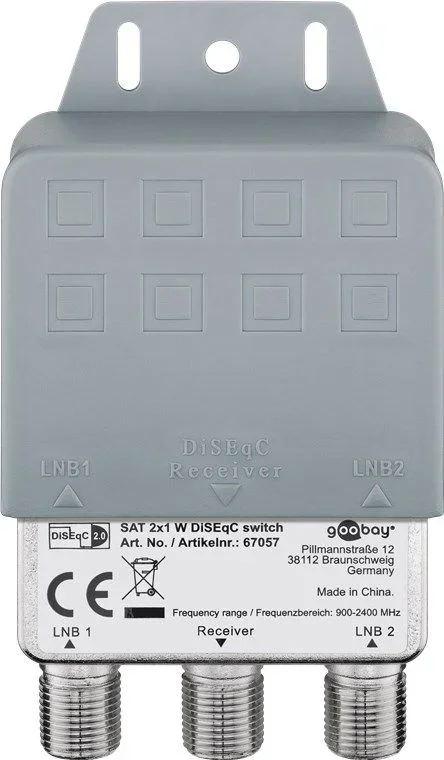 Goobay 67057 cable divisor y combinador Divisor de señal para cable coaxial Plata