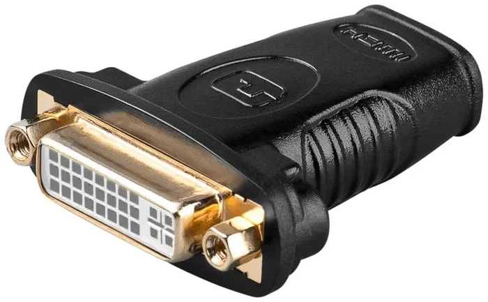 Goobay 68690 cambiador de género para cable HDMI Type-A DVI-I (24+5 pin) Negro