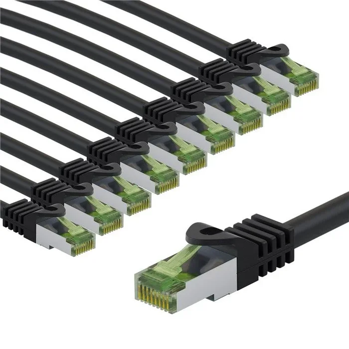 Goobay 69767 cable de red Negro, Verde, Gris 5 m Cat8.1 S/FTP (S-STP)