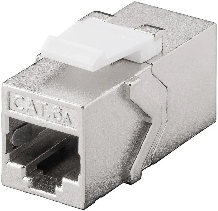 Goobay 90866 Cat 6 A Keystone – Acoplador modular, STP Plata/Negro