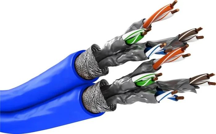 Goobay 91896 cable de red Azul 100 m Cat7a+ S/FTP (S-STP)