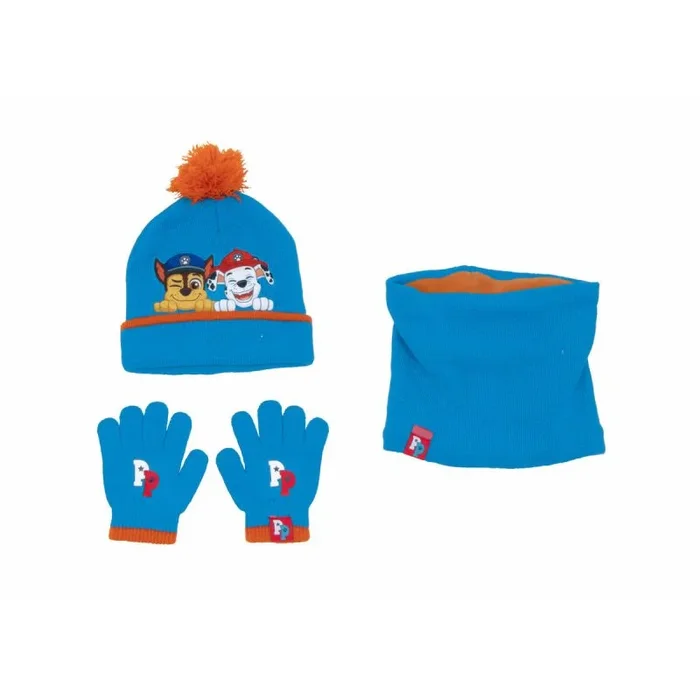 Gorro, guantes y braga de cuello the paw patrol friendship azul