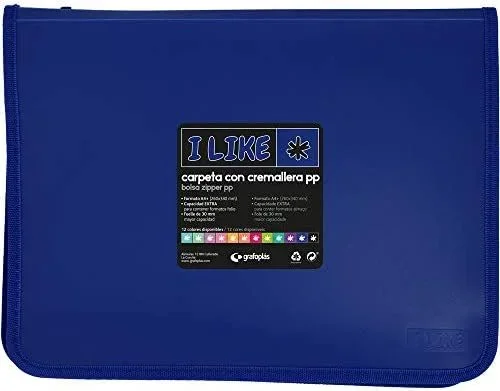 Grafoplás carpeta con cremallera like a4+ pp semirrígido opaco verde