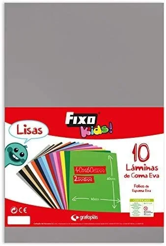 Grafoplás goma eva 40×60 cm láminas 2 mm gris bolsa -10u-