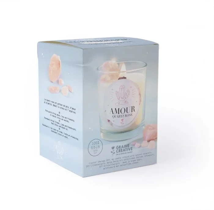 Graine Créative Kit Vela para Hacer en casa – Energie & Amor – Cuarzo Rosa/Vanilla