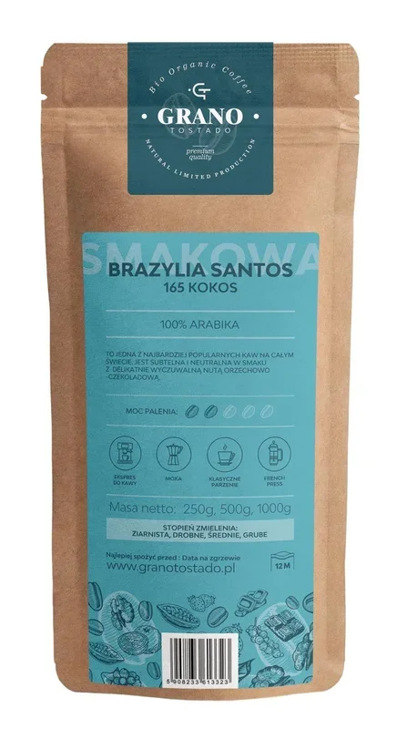 Grano tostado coco café en grano 500 g