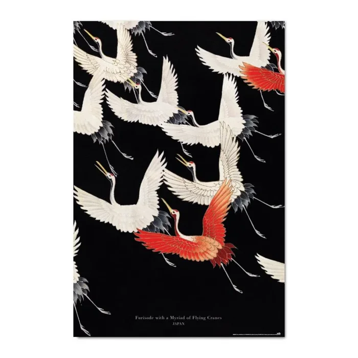 Grupo Erik Póster Furisode with a Myriad of flying cranes – Lamina decorativa Furisode with a Myriad of flying cranes/Póster Producto con licencia oficial
