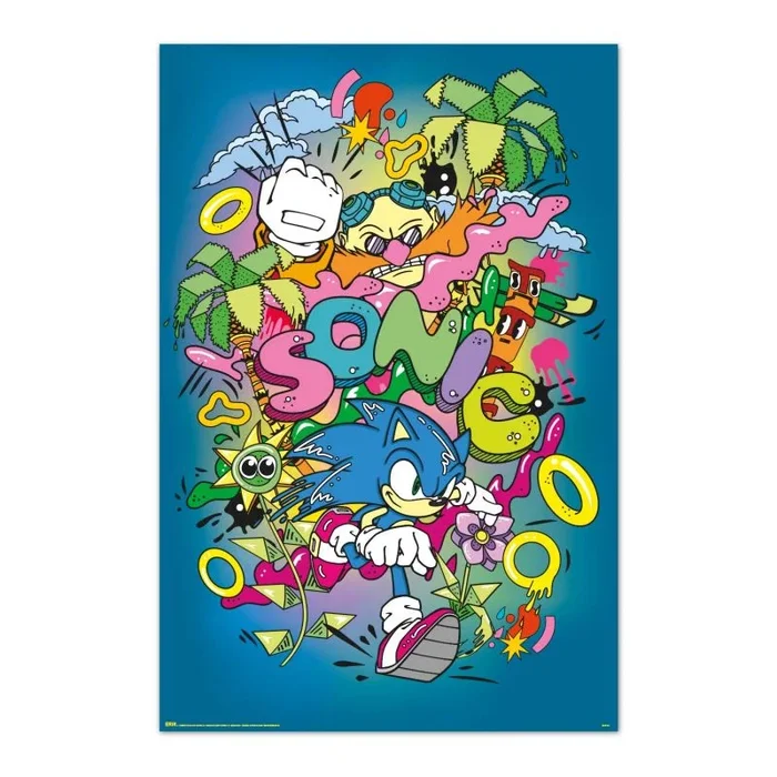Grupo Erik Poster Sonic POP – Laminas decorativas 61×91,5cm a todo color | Posters para pared ideal decoración habitación