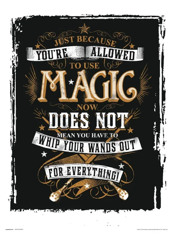 Grupo Erik Print Harry Potter Magic, Tonos Oscuros, 30×40 cm