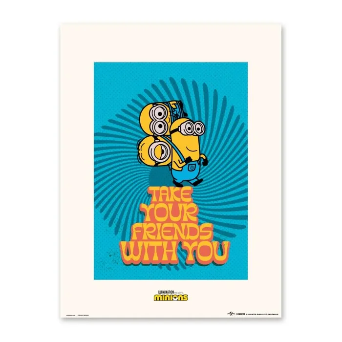 Grupo Erik Print Minions Take your friends with you – Lamina decorativa Minions/Print 30×40 Minions – Producto con licencia oficial